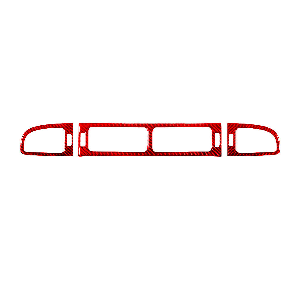 3X Red Carbon Fiber Center Air Vent Cover Trim For Silverado/tahoe/ for sierra 07-14