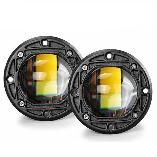 3in Round LED Work Light Pods Flush Mount Spot Driving Fog Off Road Yellow White Q