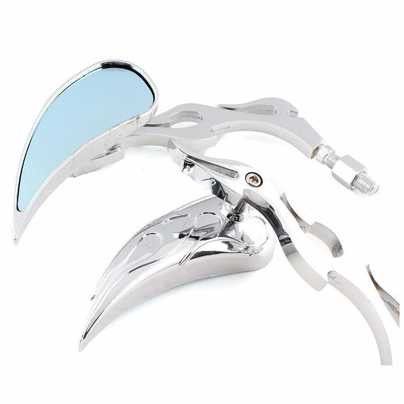 Motorcycle Rearview Side Mirrors Left & Right for Kawasaki Vulcan 800 900 Chrome