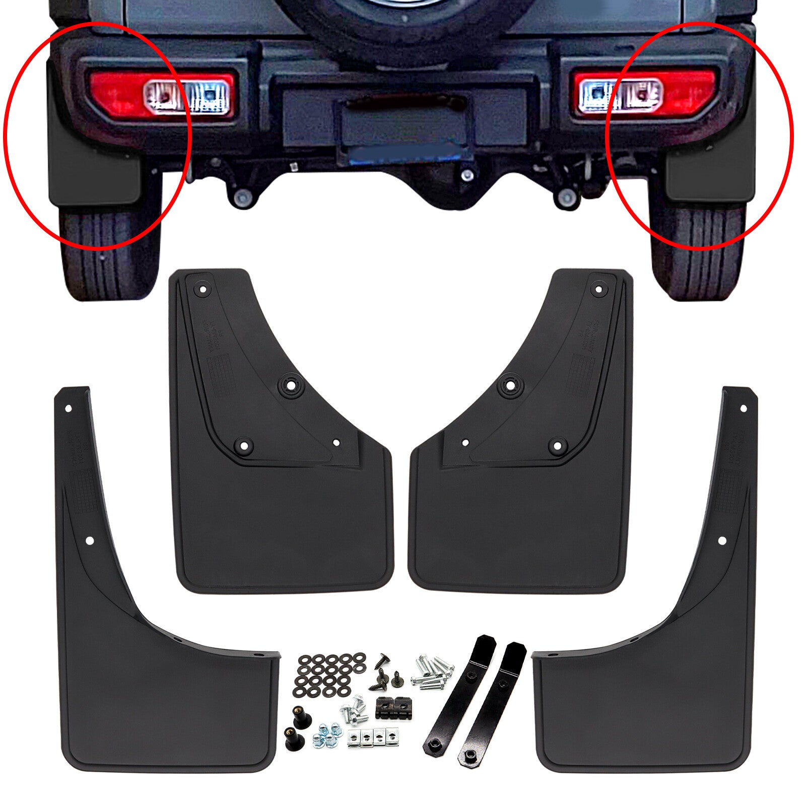 for Suzuki for Jimny GJ 2019-2021 Mud Flaps Splash Guards Mudguards FRONT + REAR Q