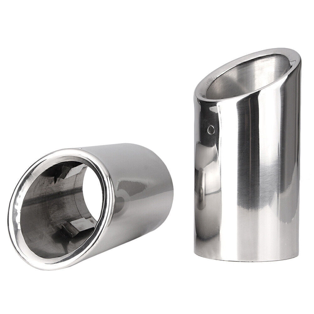 2pc Chrome Slip-on Tail Pipes Muffler Exhaust Tips for Audi for A4 Q5 2.0T 2009-2013 Q