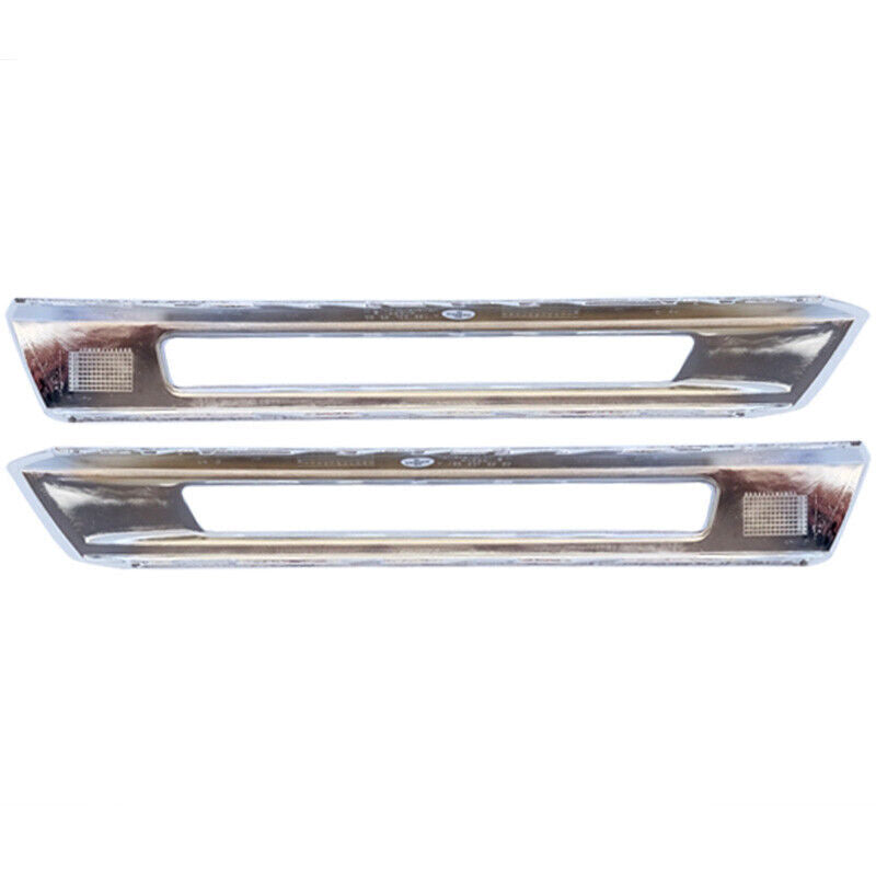 Pair Front Fog Lamp Chrome Trim Bezel Fit For 13-16 for Mercedes X166 GL350/450/550