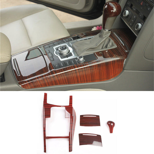Fit for Audi A6 08-2011 Peach Wood Grain Middle Console Gear Shift Cover Trim 4P