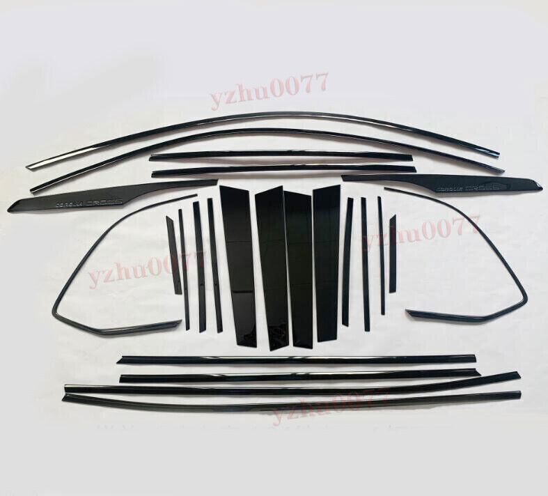 for Toyota for Corolla 22-24 Cross Steel Black Window Sill Post Strip Cover Trim 24P