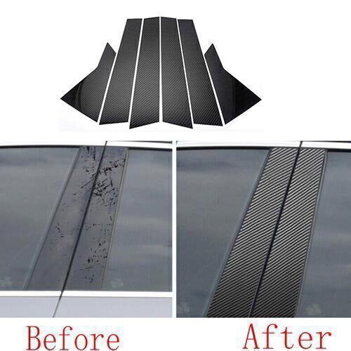 for Ford Focus 12-2018 Carbon Fiber Pillar Posts Door Window Molding Strip Trims
