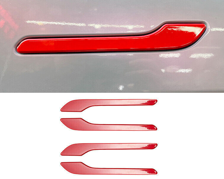 ABS Red Exterior Side Door Handle Cover Trim Fit For Model 3 2017-20 2021 n