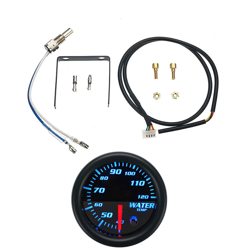 2 52mm 7 Colors LED Car Water Coolant Temperature Temp Meter Gauge w/ Sensor Q