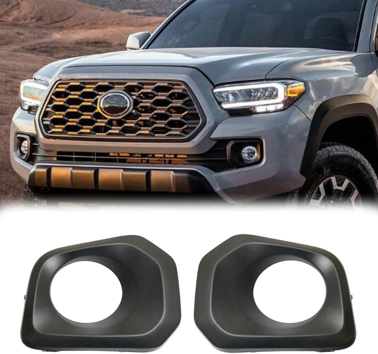 Pair Bumper Fog Light Cover Bezel Left & Right Side For Tacoma 2016-22 n