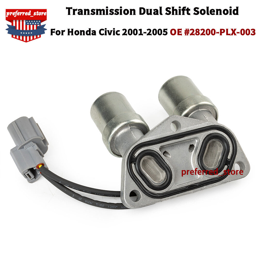 Dual linear shift solenoid valve for Honda for Civic , replacement 28200-PLX-003- v