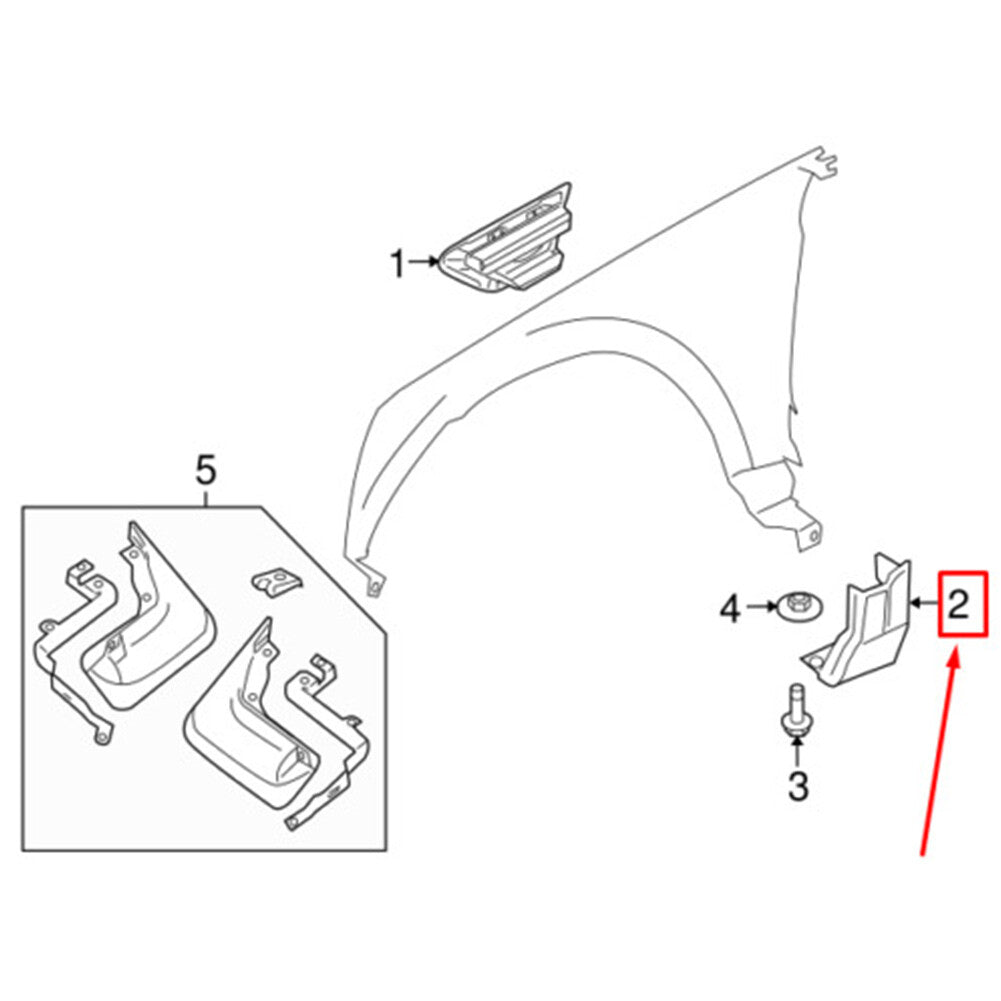 Front Lower Fender Molding for Land Rover LR2 2006-2009 LR018569