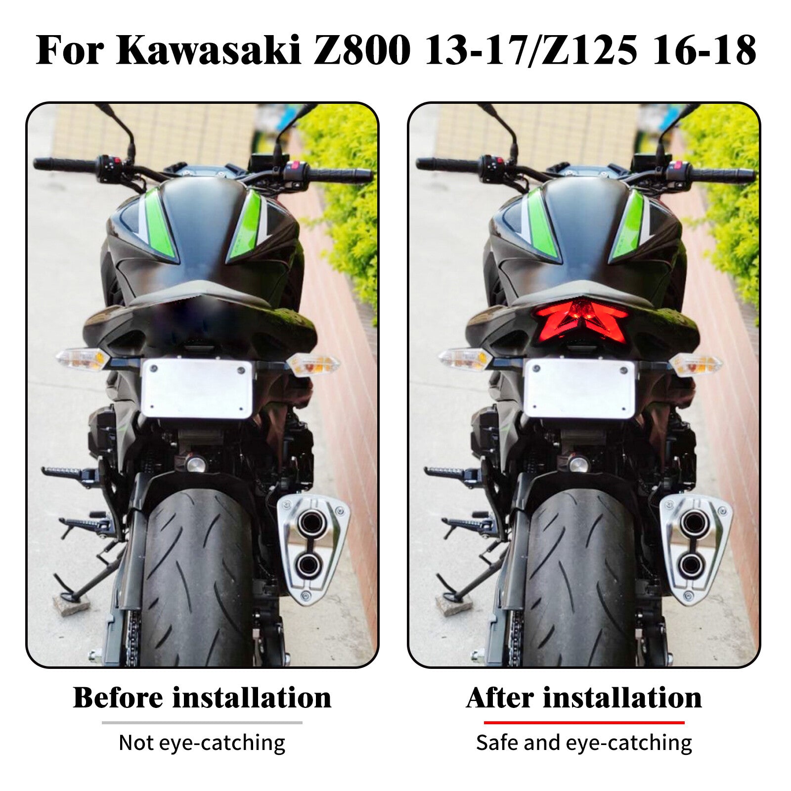 Rear Brake Run Turn Signal LED Taillight Fit for KAWASAKI Z125 Z800 ZX-6R