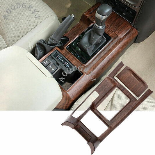 2x for Toyota Prado 2018-2021 Wood grain ABS Gear Shift Box Panel Cover Trim Kit