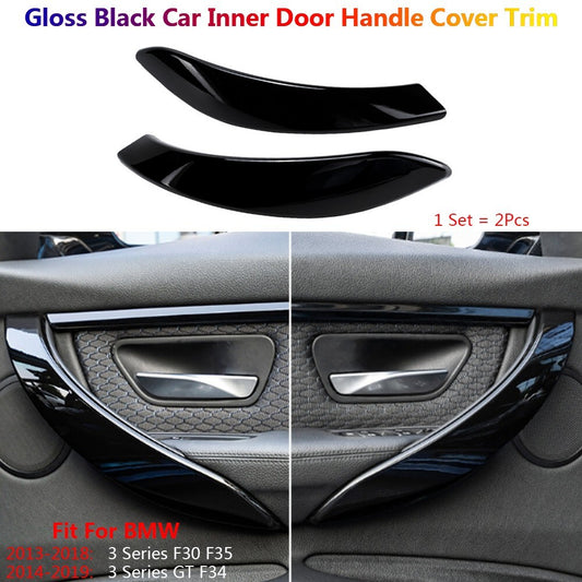 2x Gloss Black for BMW 3 Series F30 F34 Car Inner Door Handle Sleeve Cover Trims