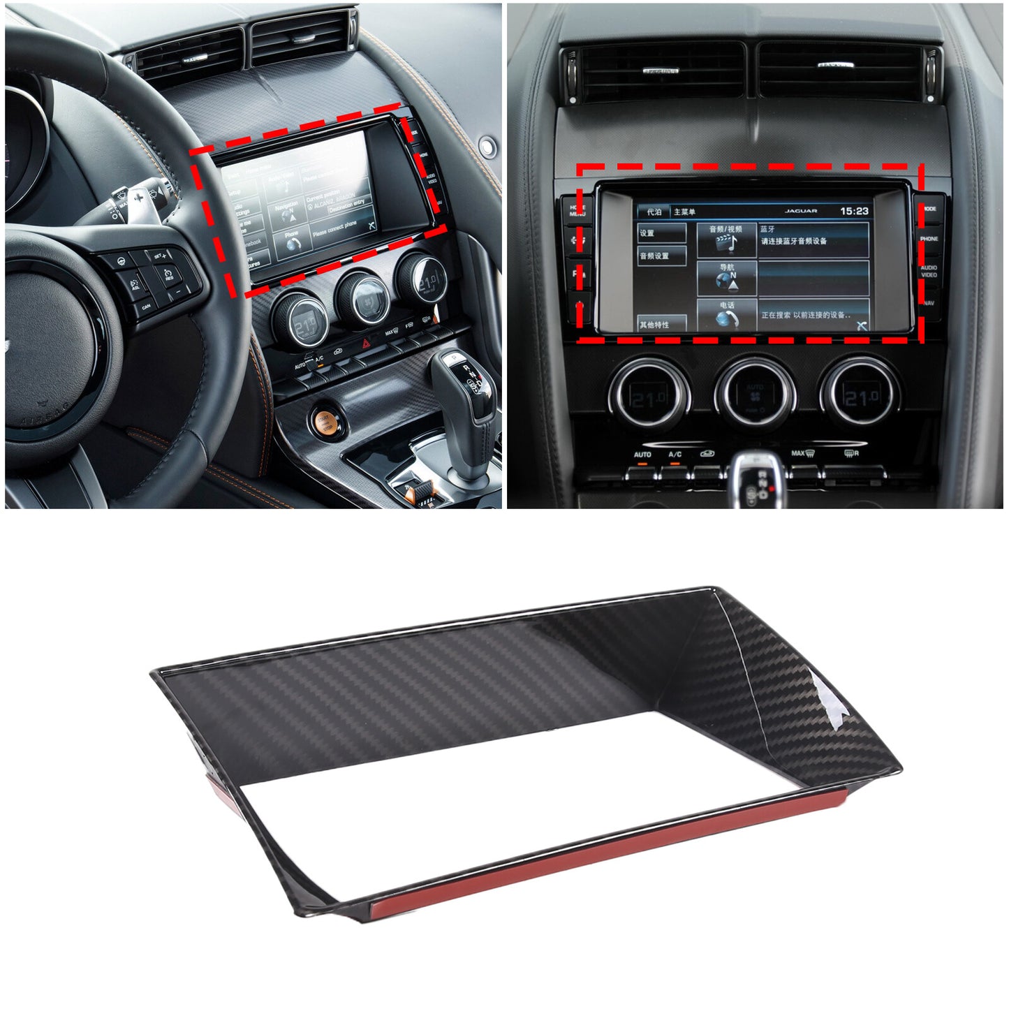 ABS carbon fiber air conditioning mode button frame decoration suitable for Titan 16-24- v