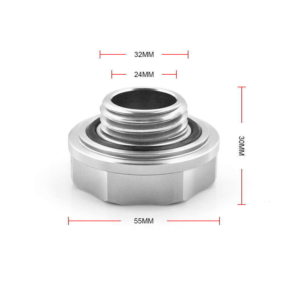 Silver Power Oil Cap Radiator Cap Cover Fuel Filler Tank Fit for B D Q