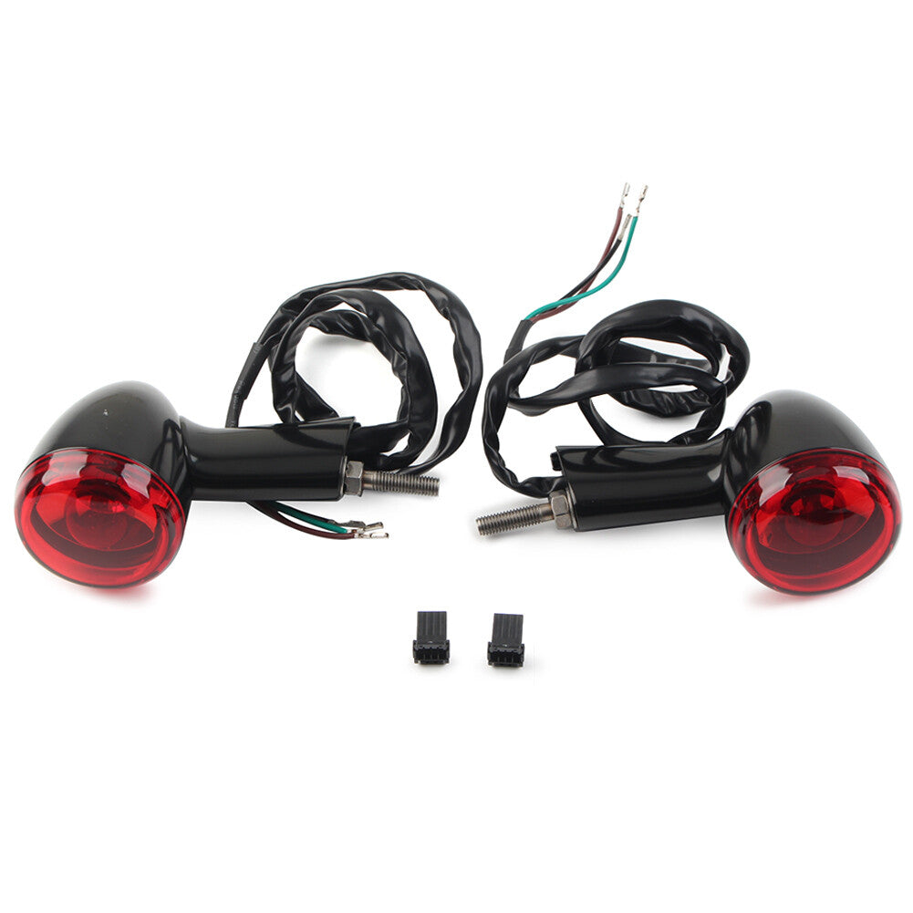 for Harley XL883 1200 X48 2004-22 Paar 3-Draht Schwarz + Rot