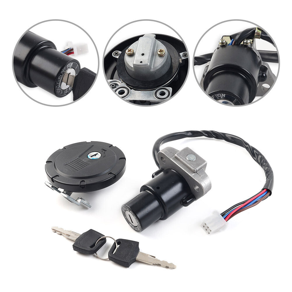 Ignition Switch Fuel Gas Cap Lock Set Fit for Kawasaki KLR650 1987-2018 Q
