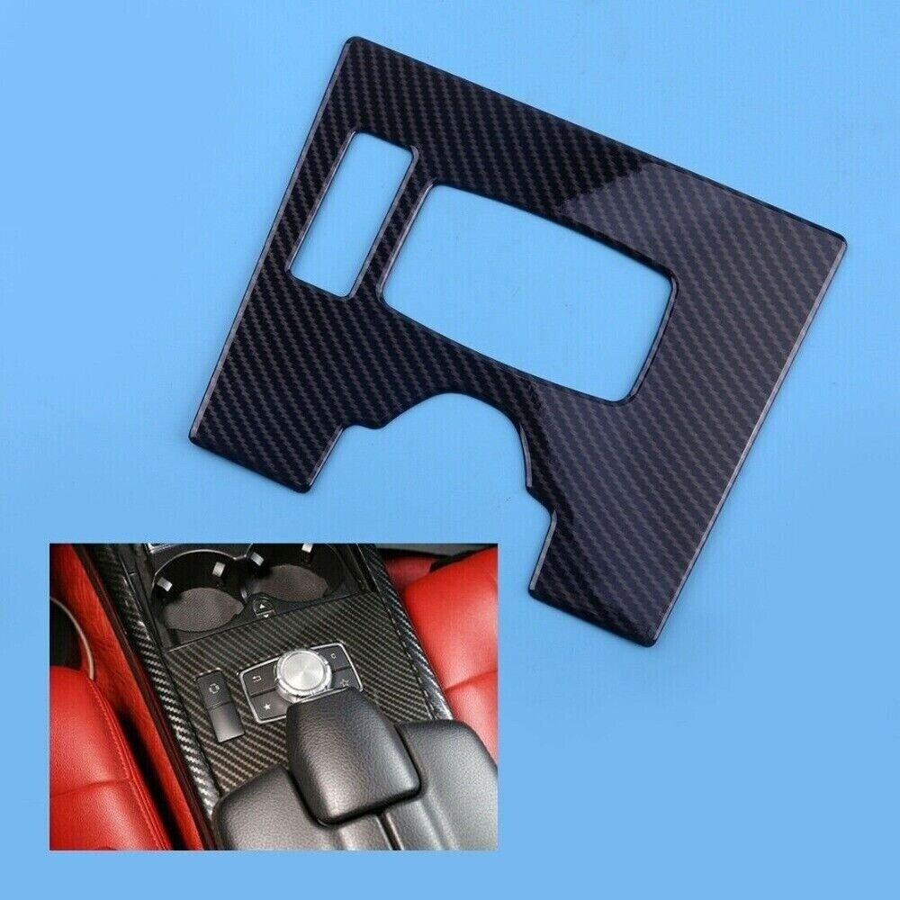 1Carbon Fiber Style Gear Shift Panel Cover Trim Black for Mercedes E-Class W212 n