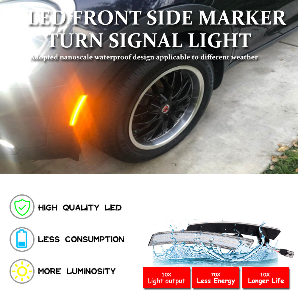 Amber LED light with transparent lens marked on the front, suitable for 02-08 for Mini Cooper R50 R52 R53- v