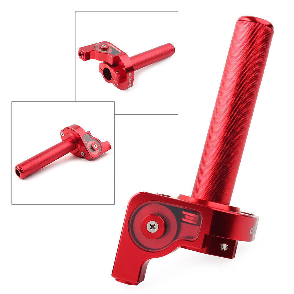 7/8'' CNC Motorcycle Handlebar Hand Grip Twist Throttle Accelerator Red Q
