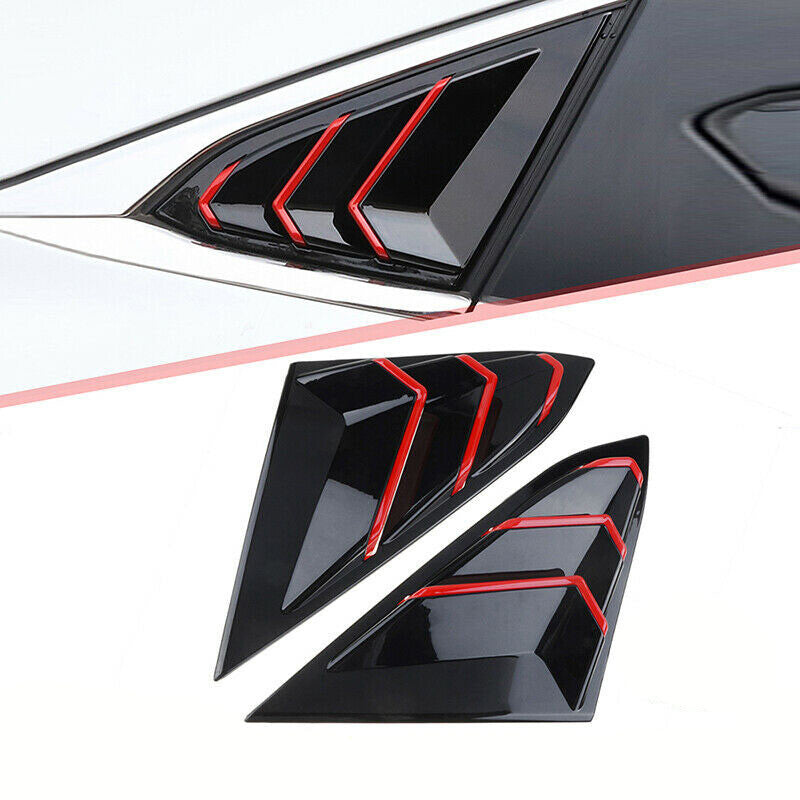 Blind for Honda for Civic 2016-2021 BodySide Air Vent Window Cover Black Red