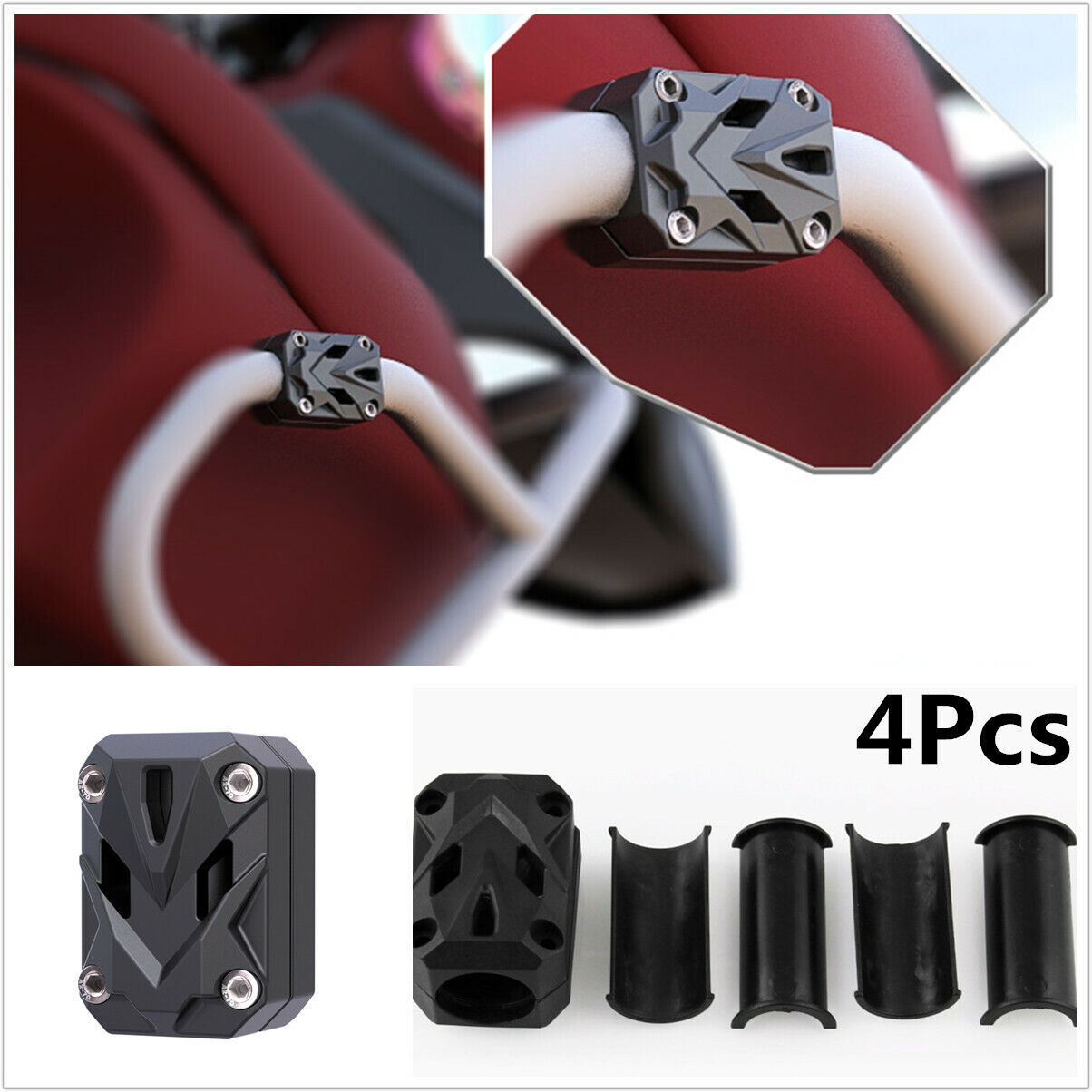 4-piece set of motorcycle cradle rubber anti-collision modification accessories - n
