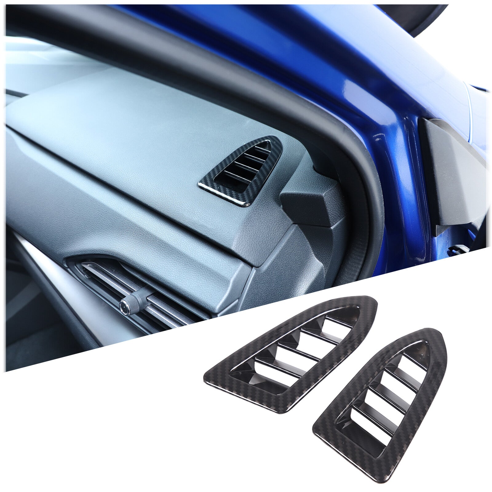 Carbon front and rear car emblem ring decorative cover suitable for Sub@ru Outback 2021-22- v