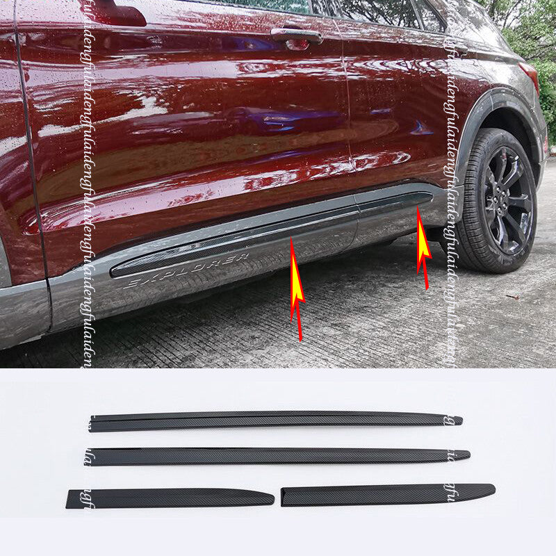 for Ford Explorer 2020-2022 carbon fiber Side Door Body Molding Cover Trim Guard