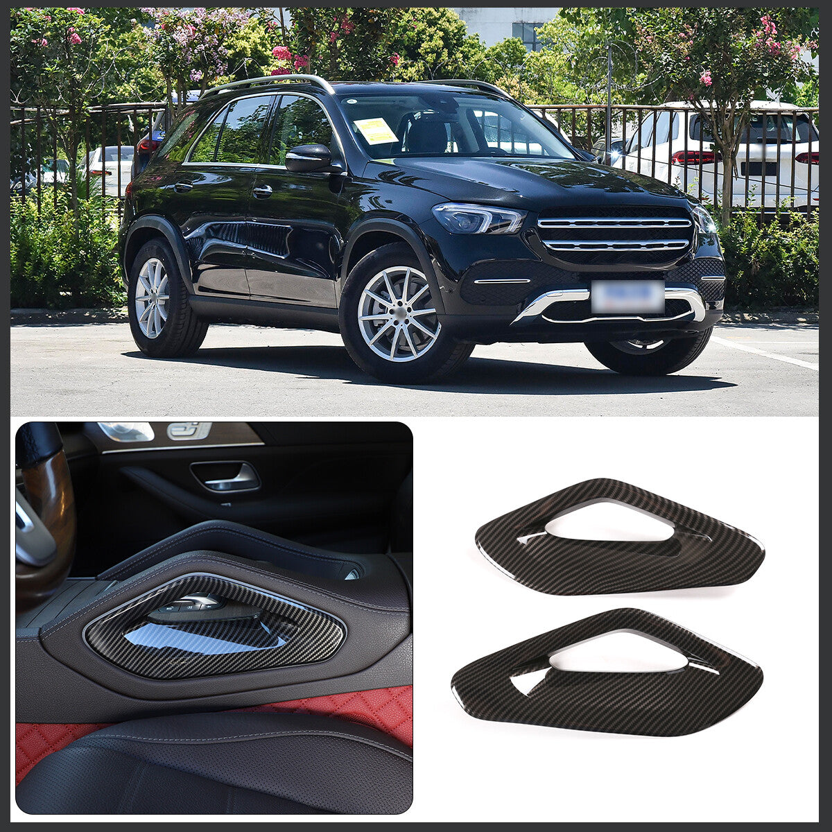 ABS carbon fiber AC button right panel decorative strip suitable for Corvette C8 2020-2023- v