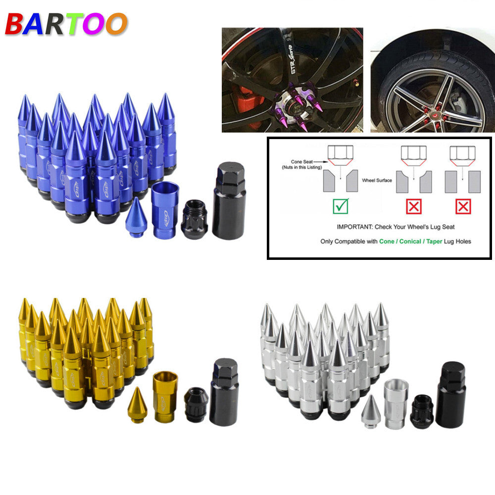 20Pcs Anti Theft Wheel Lug Nuts With Spike Extended M12x1.25/1.5 Q