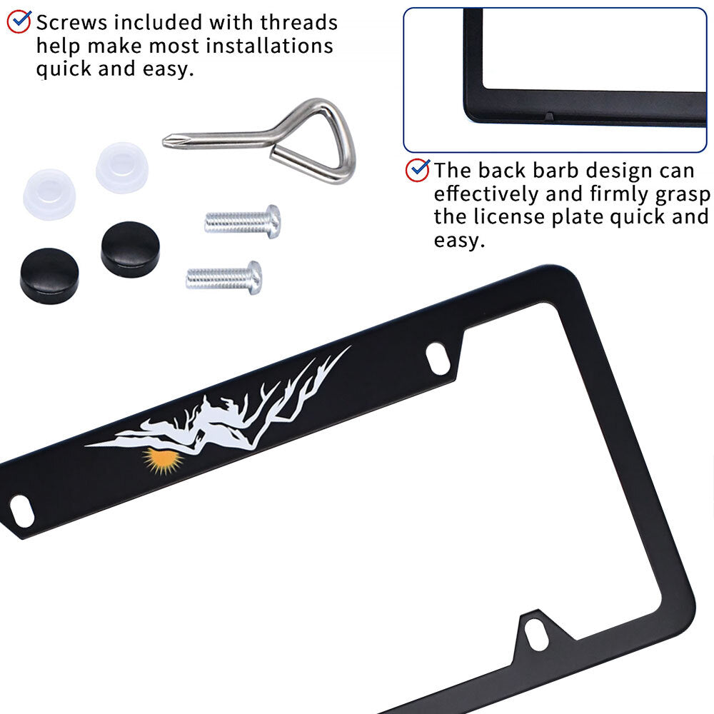 2 Accessories Mountain & Sunrise Car License Plate Bracket Cover - n
