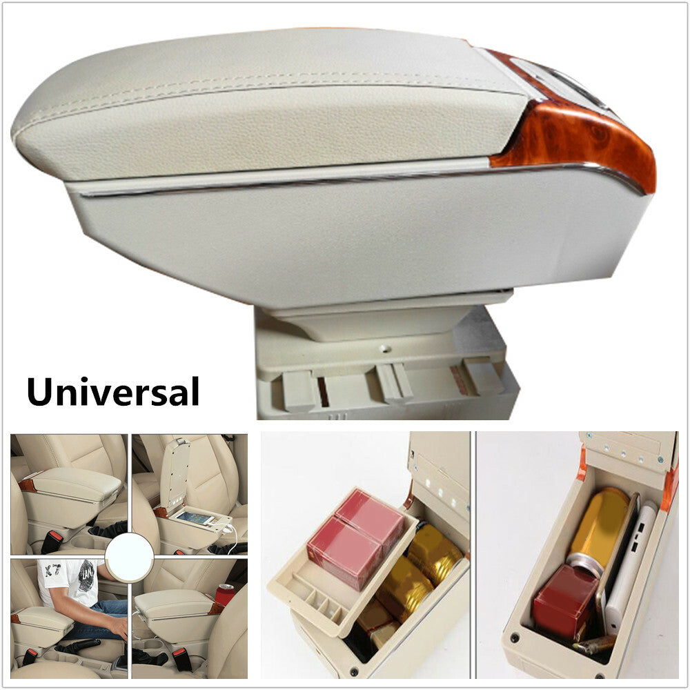 7 USB Car Armrestbox Rechargeable Container for LED Light Storage - No Drill Required n