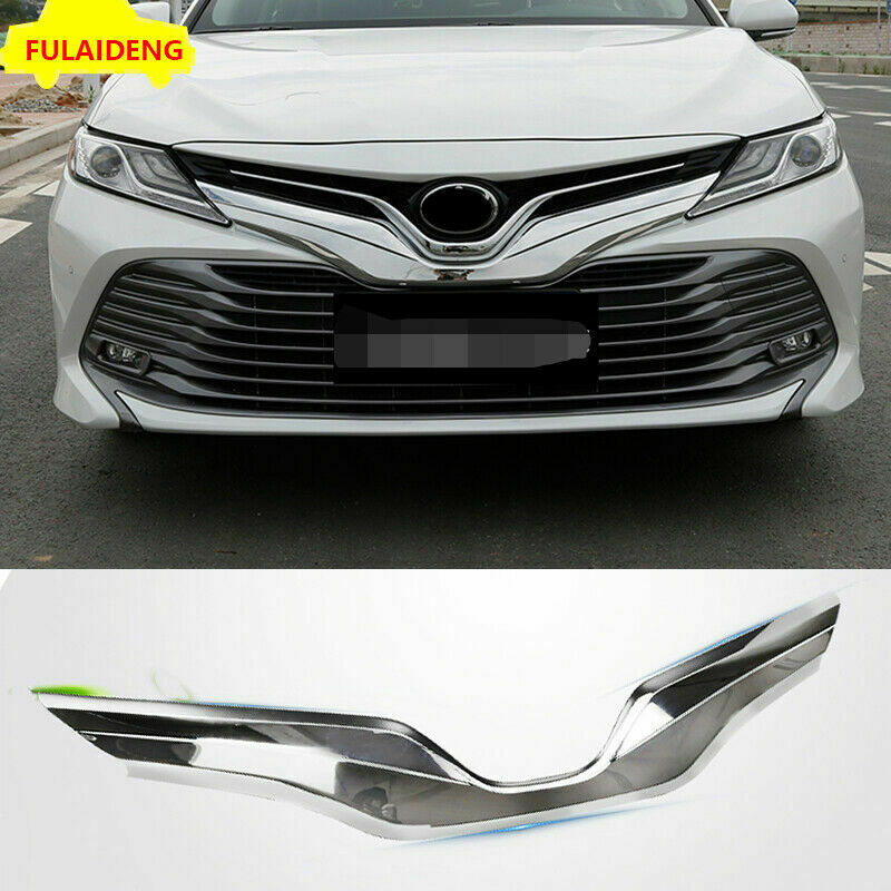 for Toyota for Camry 2018-2020 L LE XLE Car ABS Chrome Front Grill Bumper Trim Cover