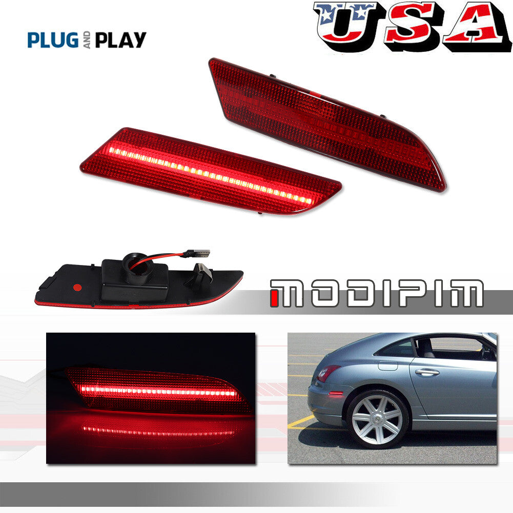Full LED Red Rear Side Marker Light Kit for 2004 - 2008 for for CHRysler Crossfire - v