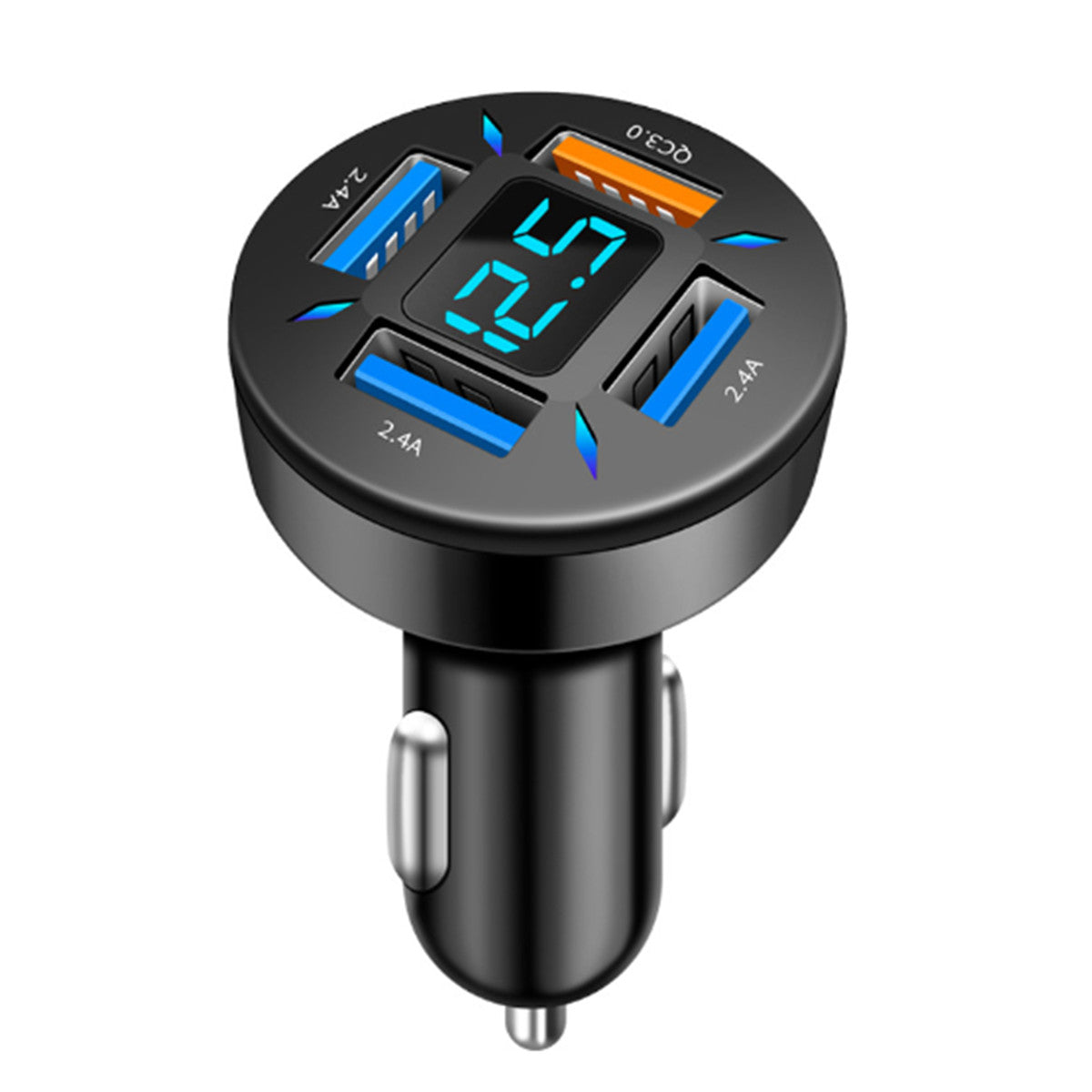 4 Ports USB Car for Charger LED Fast Charging Adapter Cigarette Lighter Socket Kit Q
