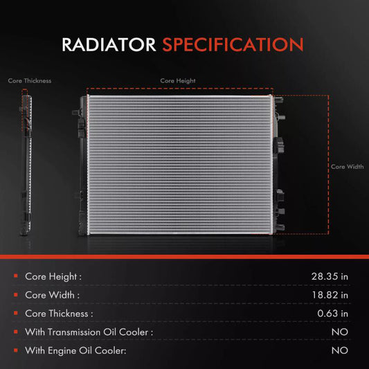 Suitable for Nissan Rogue 1.5L 2021-2024 1X Auxiliary Radiator 16mm 21457-6RS0A