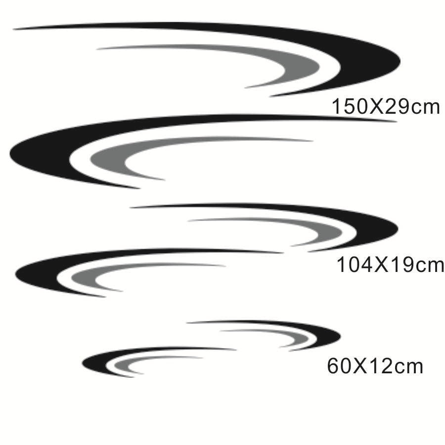 Car Stickers Black+Grey For Caravan Camper Motorhome RV Trailer Body Decoration