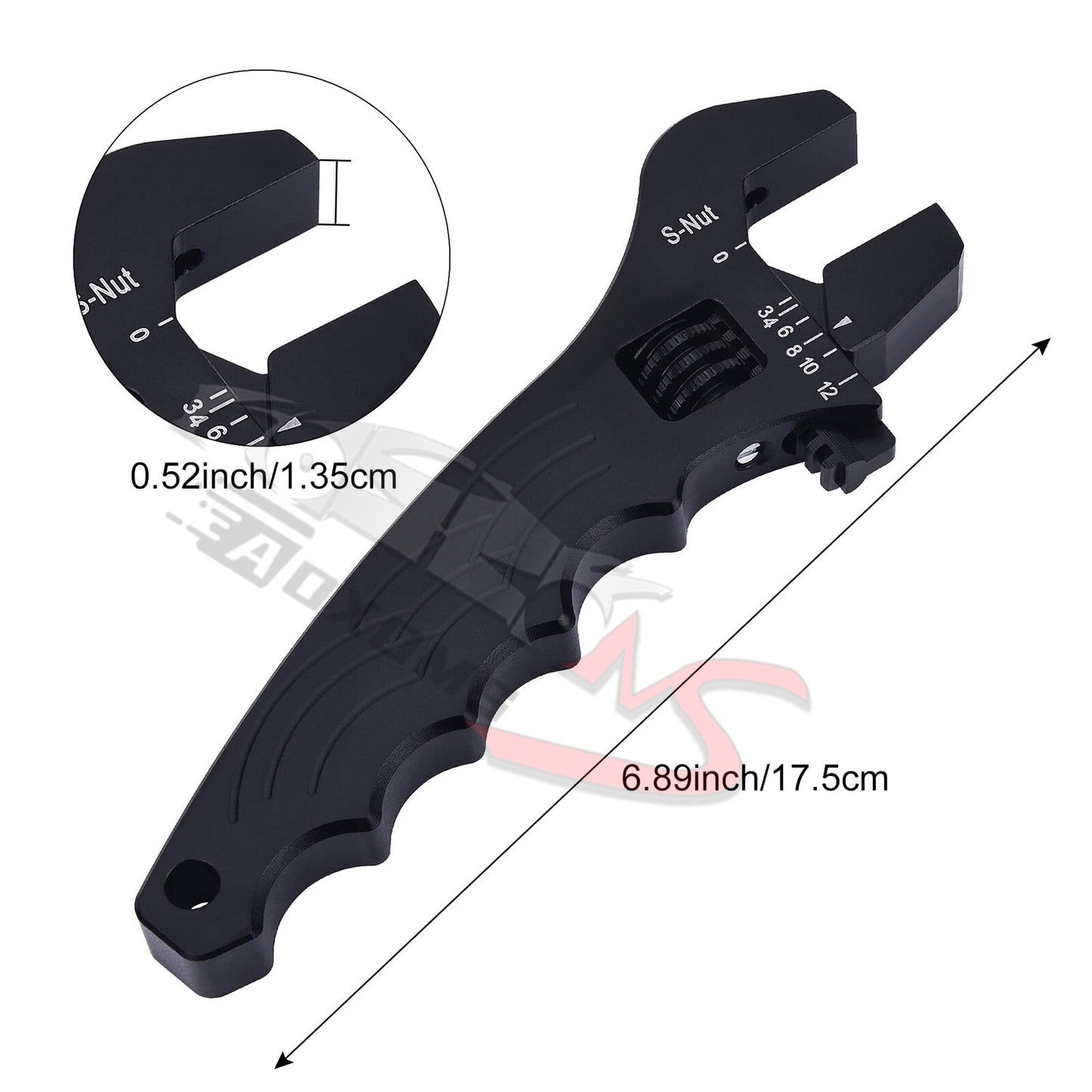 Aluminum Adjustable Wrench Spanner w/Vise Jaw Inserts for Fuel Hose End Fitting