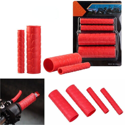 4x/set Motorcycle Modified Handlebar Grip Brake Clutch Lever Cover Non-slip Red n