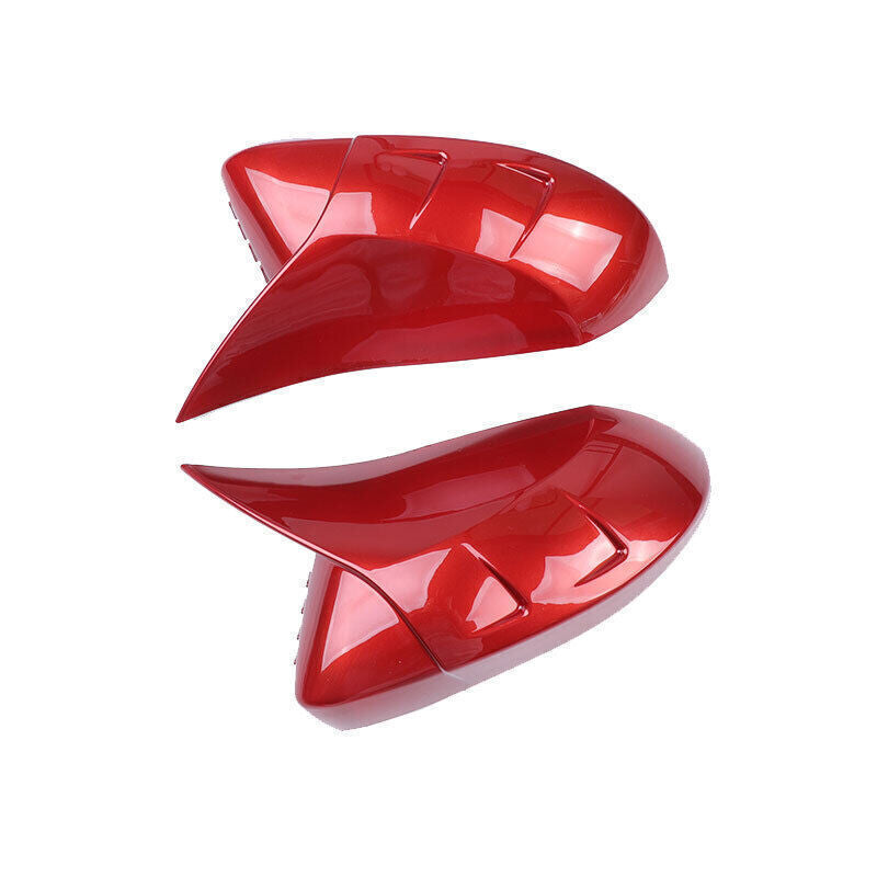 2X OX Horn Exterior Rear View Mirror Red Cover Trim for Toyota for Corolla 2020-24