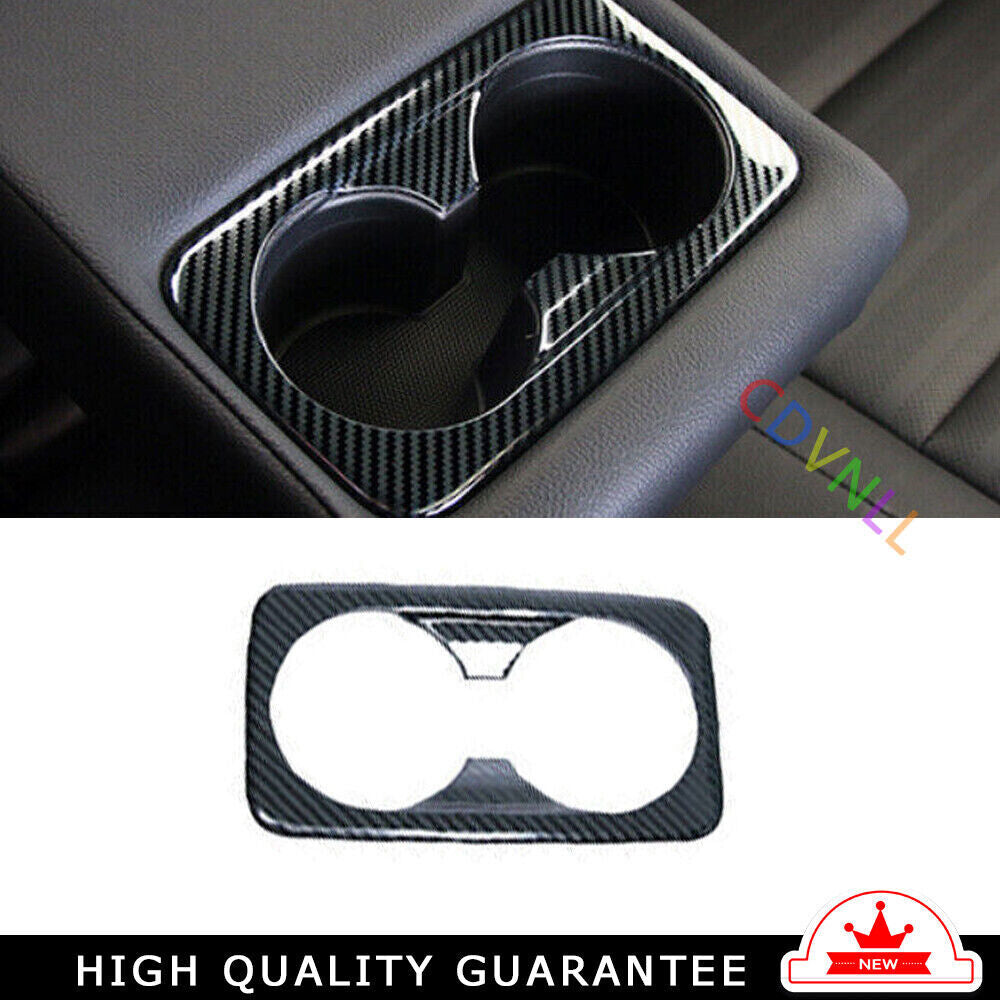 Rear Water Cup Holder Panel Trim Fit for Kia K3 Forte 2019-22 Steel Carbon Fiber