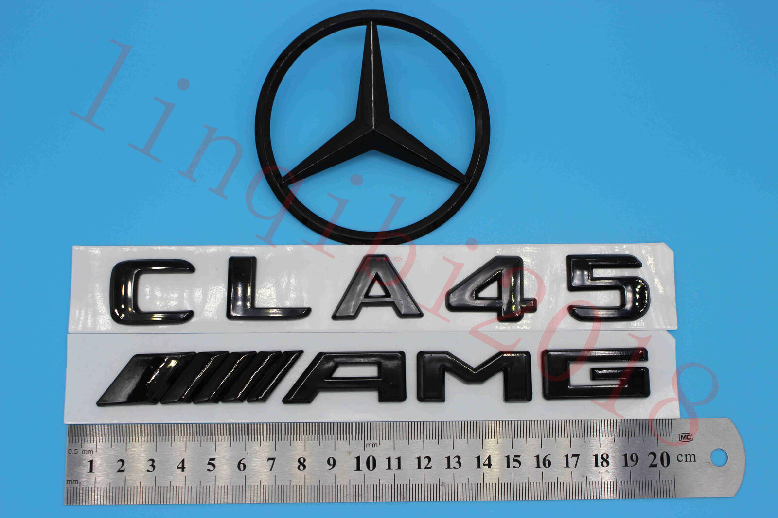 1Set Gloss Black CLA45 AMG Trunk Logo Sticker Decal Emblem Badge for CLA W117
