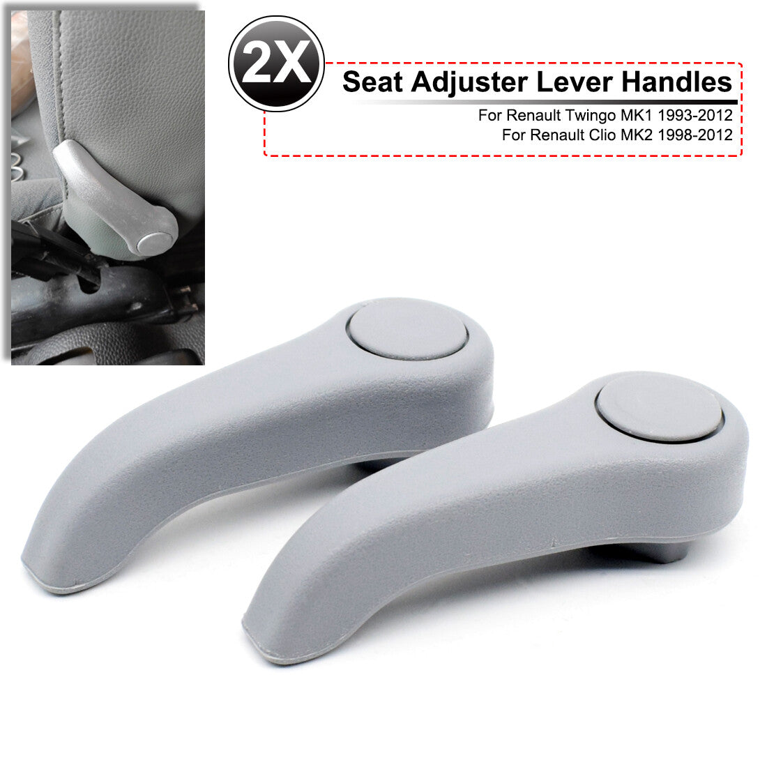 For Clio MK2 Twingo MK1 left right for seat adjustment lever grey for seat adjustment DE Q