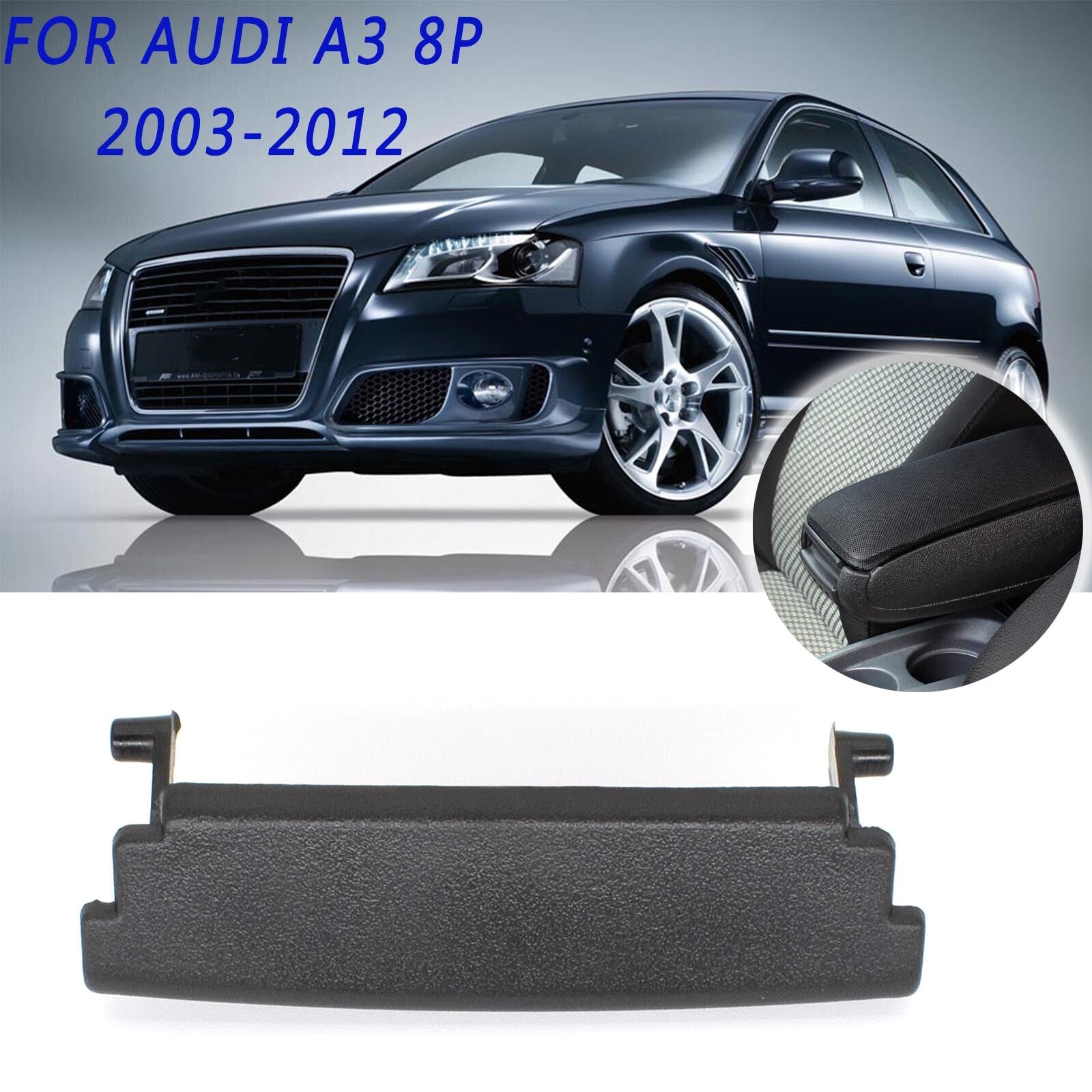 for Audi A3 S3 8P 2003- 2012 Mittelarmlehne Armlehne Deckel Verriegelung passend Q