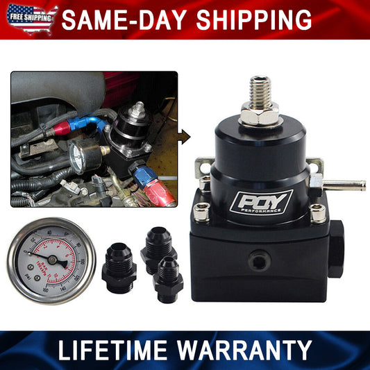 Adjustable High Pressure AN8 AN6 Fuel Inject Pressure Regulator With Gauge Boost