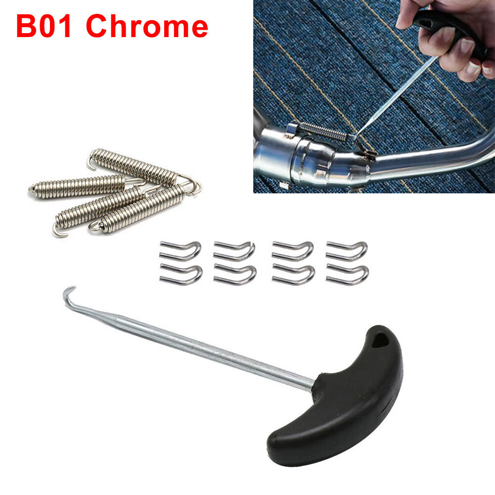 Universal Motorcycle Exhaust Pipe Muffler Mounting Spring Hooks Link Set