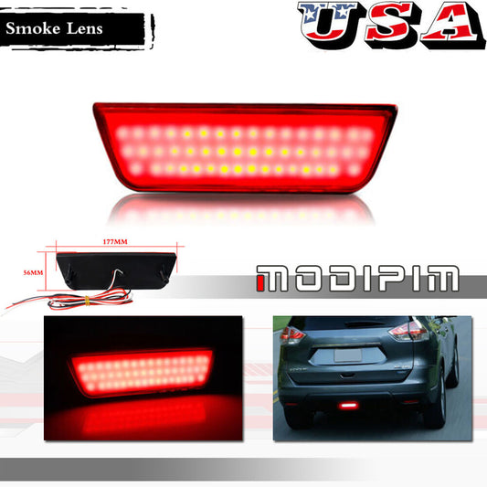 Smoked Rear Foglight Tail Brake Light Red LED Lamps For 2011-14 for Juke, etc v