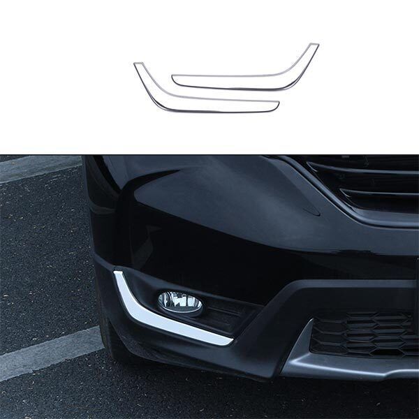 1Set Strip Trim Car Front Fog Lamp Steel Chrome Fit for Honda CRV CR-V 2017-2021