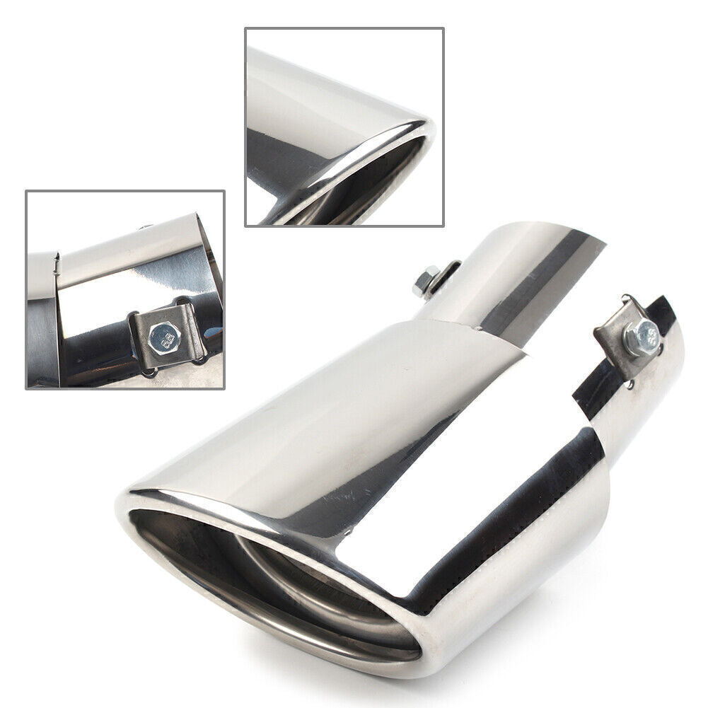 Auto Stainless Steel Chrome Rear Exhaust Pipe Tail Muffler Tip Round Accessories Q