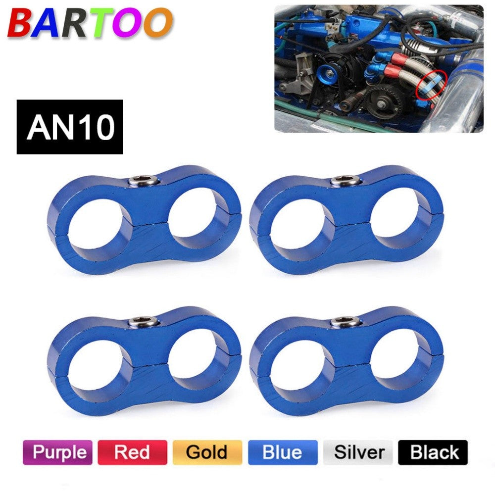 4Pcs AN10 20mm Braided Hose Separator Clamp Fitting Bracket Oil Line Clip Car Q